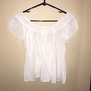 Off the shoulder white top